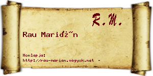 Rau Marián névjegykártya